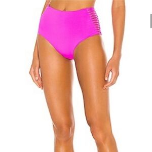 New L*Space Harrington Bitsy Pink Bikini Swimsuit Bottoms Size M